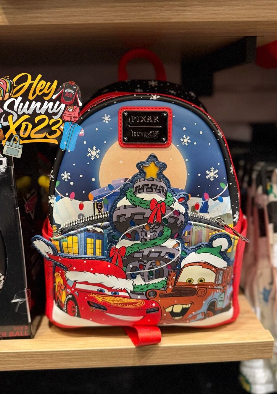 Loungefly Disney Pixar Cars Holiday Light-Up Mini Backpack